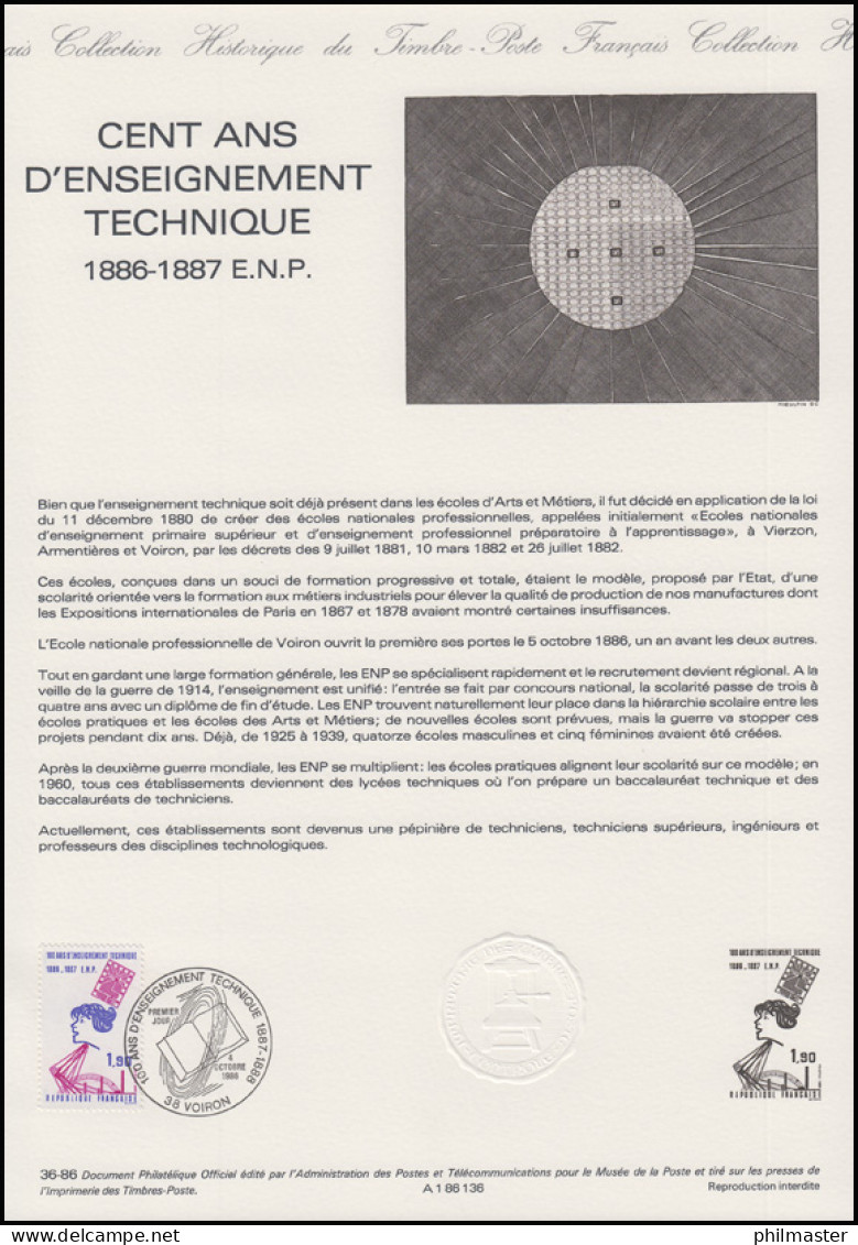 Collection Historique: Technische Ausbildung / Enseignement Technique 4.10.1986 - Andere & Zonder Classificatie
