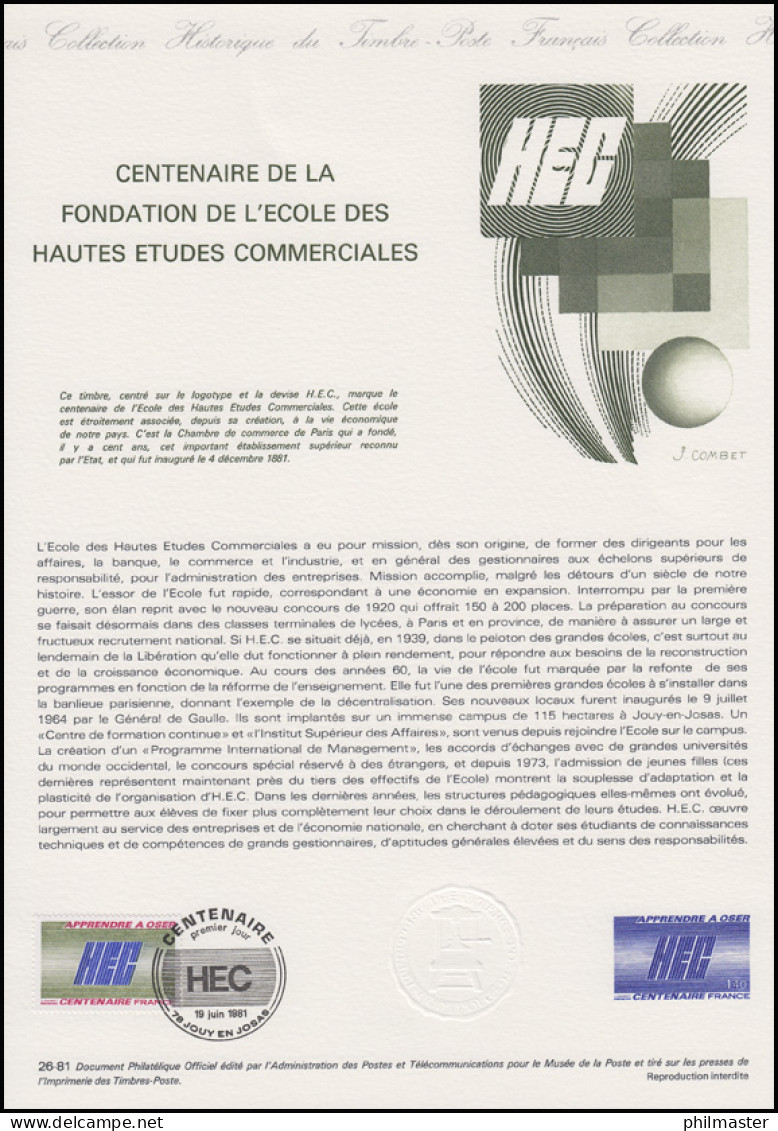 Collection Historique: HEC - Wirtschaftswissenschaftliche Fakultät 19.6.1981 - Autres & Non Classés
