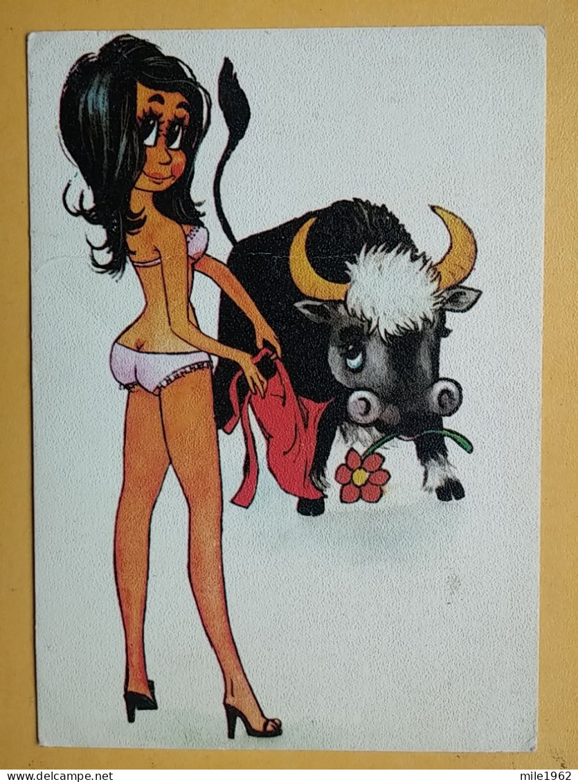 KOV 506-31 - BULL, TAUREAU, CORRIDA, GIRL, CHICO, COMIC, HUMOUR - Stieren