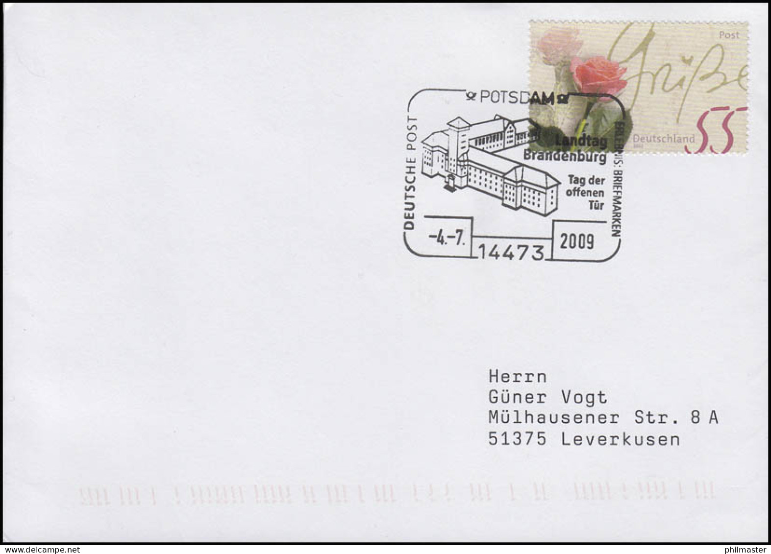 2317 Post: Rosengruß, Bf SSt Potsdam Landtag Brandenburg 4.7.2009 - Other & Unclassified