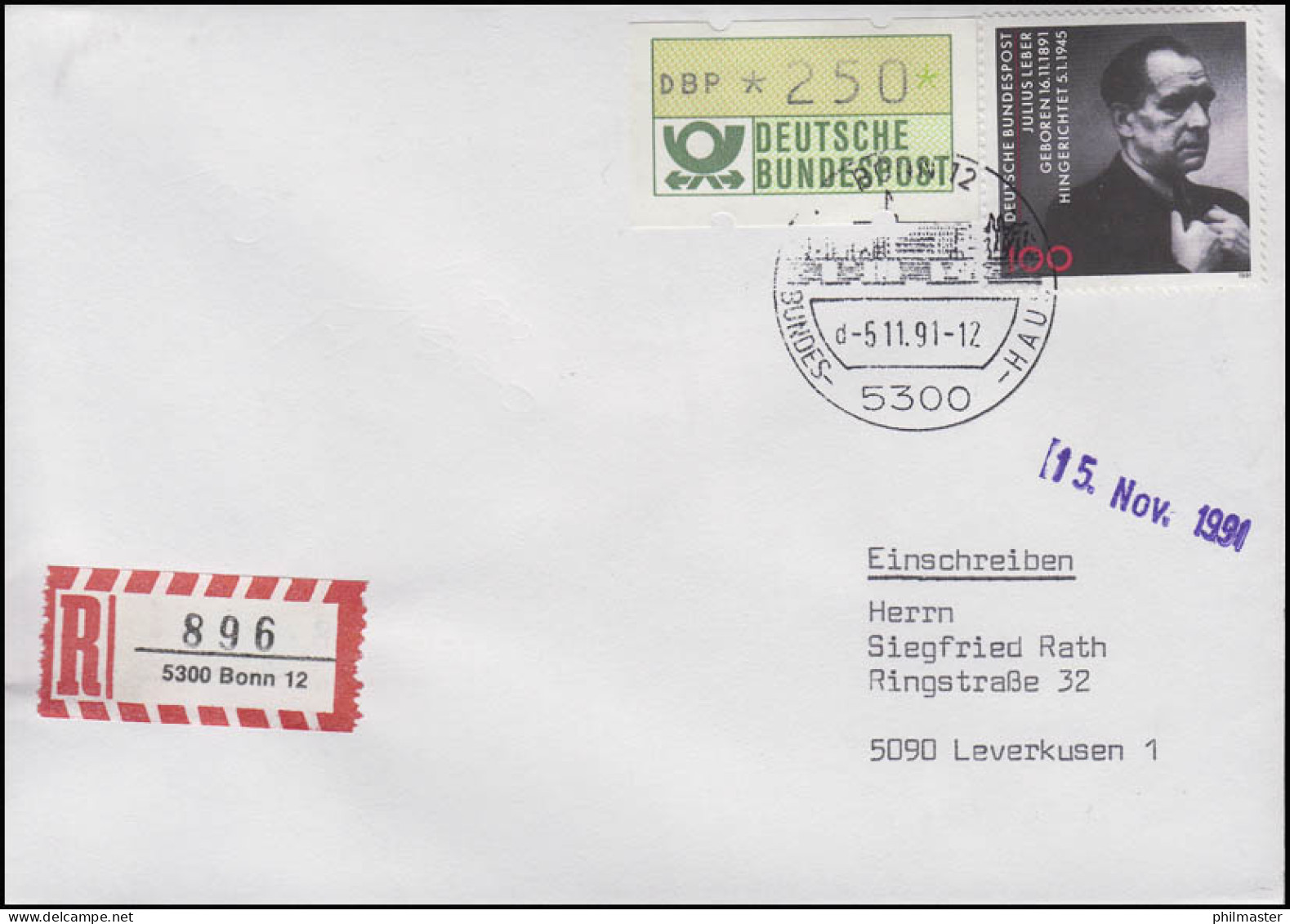 1574 Julius Leber Politiker & Widerstandskämpfer, MiF R-FDC ESSt Berlin 5.11.91 - WO2