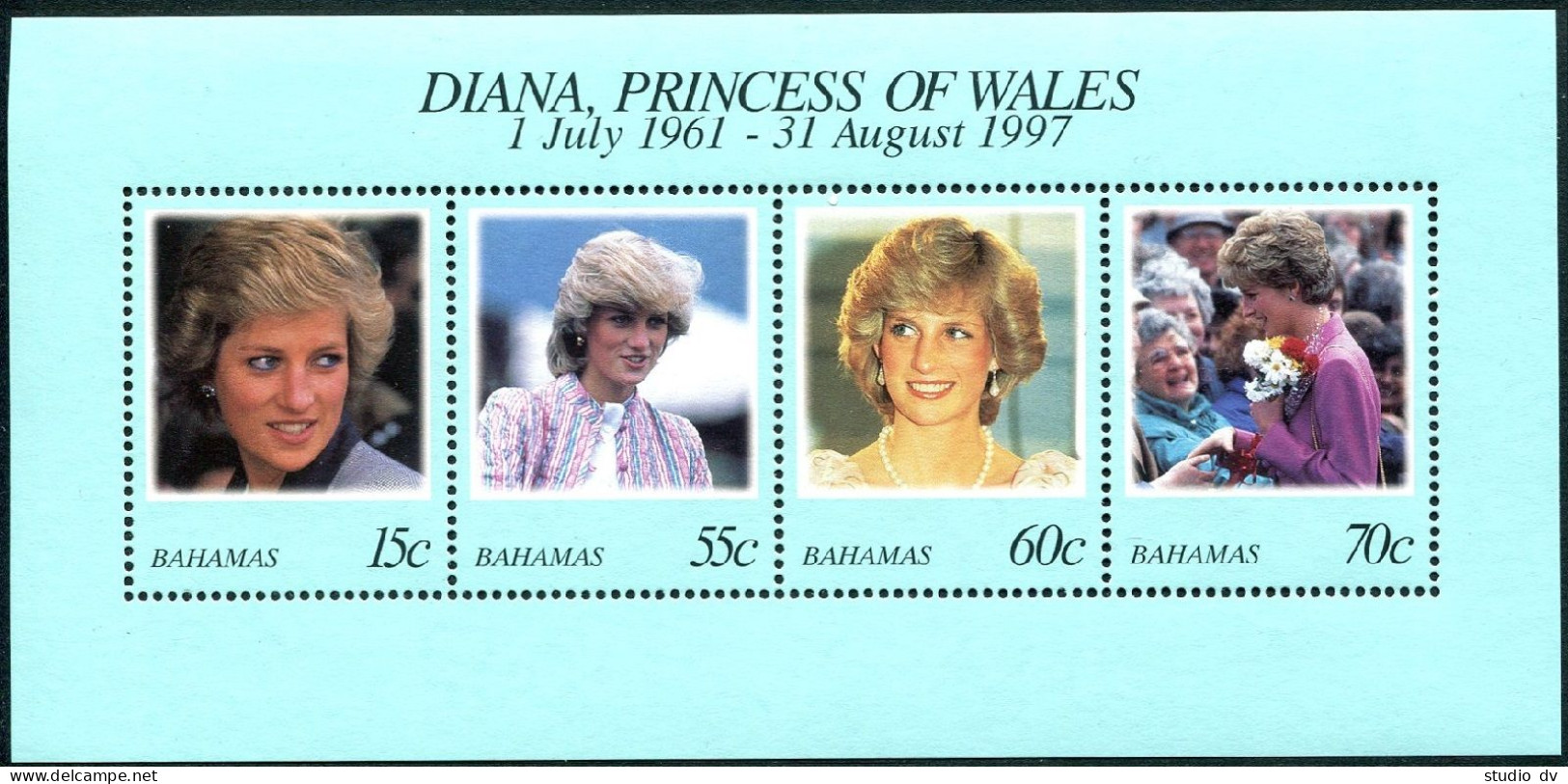 Bahamas 902 Ad Sheet, MNH. Mi . Diana, Princess Of Wales, 1998. - Bahamas (1973-...)