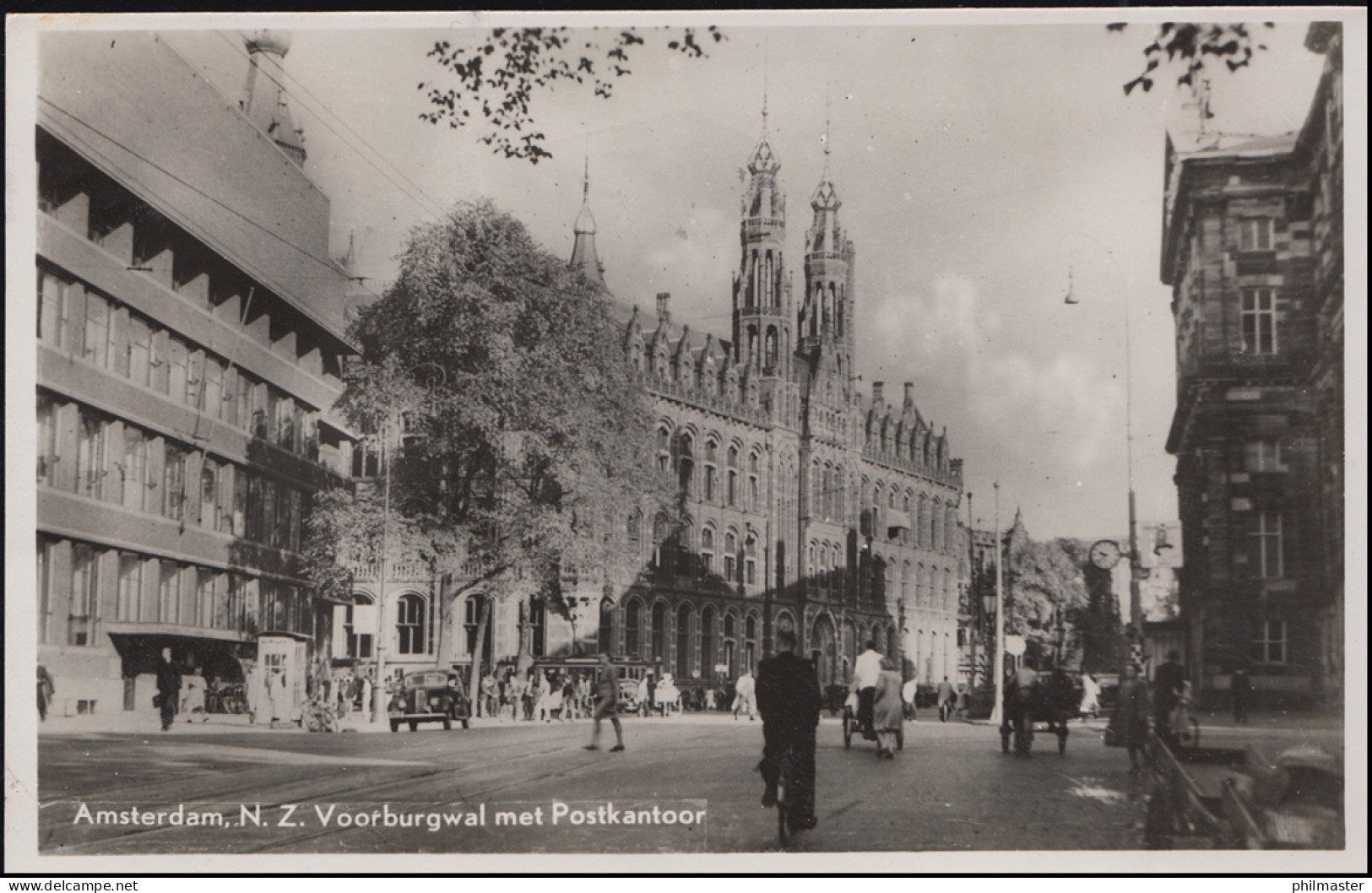 Firmenlochung/Perfin K Auf 469 Ziffer Auf AK Amsterdam Postamt HILVERSUM 19.3.47 - Sonstige & Ohne Zuordnung