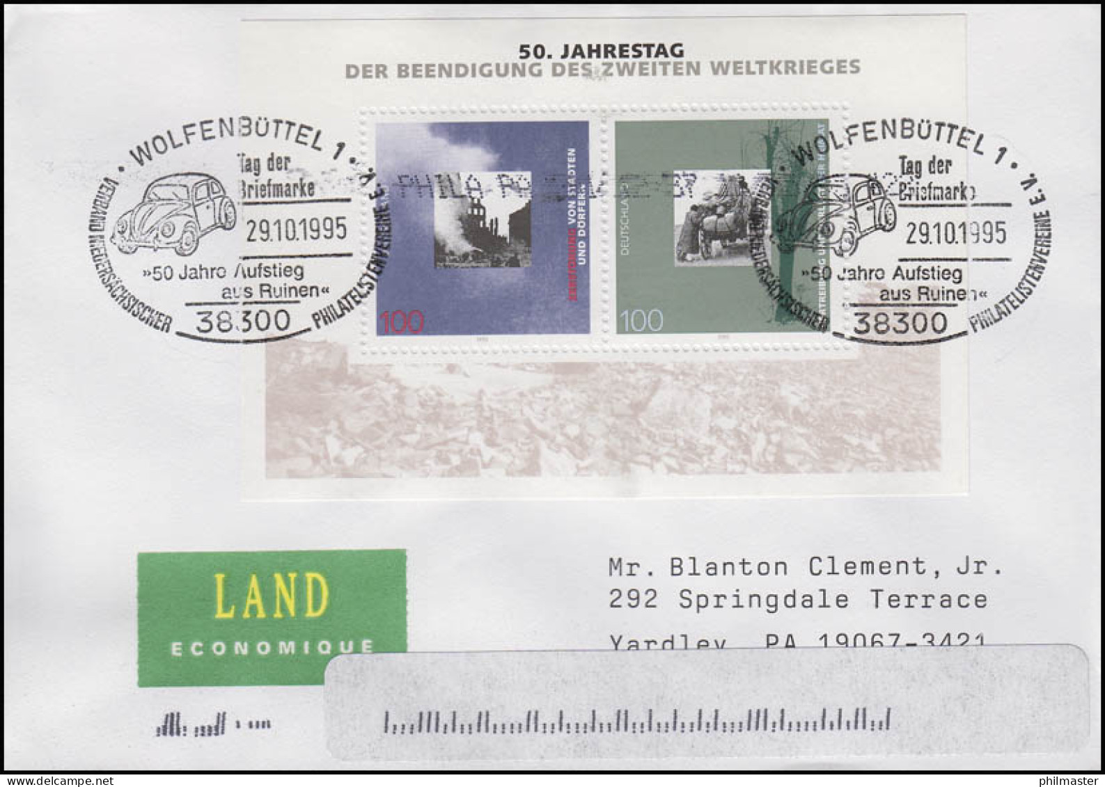 Block Beendigung 2. Weltkrieg Bf SSt Wolfenbüttel Aufstieg Aus Ruinen 29.10.95 - Non Classés