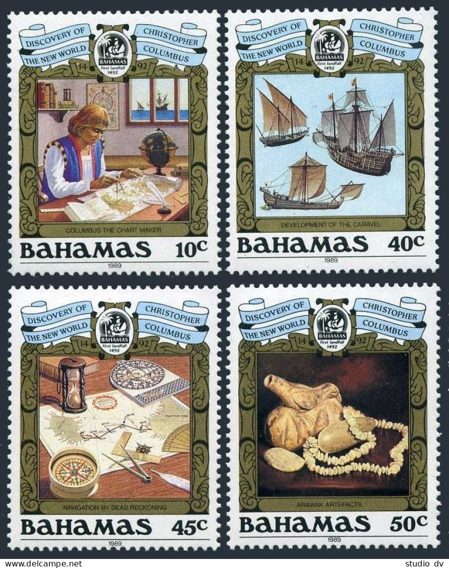 Bahamas 663-666, 667, MNH. Mi 690-694. 1989. Discovery Of America 500, Columbus. - Bahamas (1973-...)