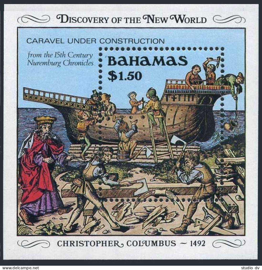 Bahamas 663-666, 667, MNH. Mi 690-694. 1989. Discovery Of America 500, Columbus. - Bahamas (1973-...)