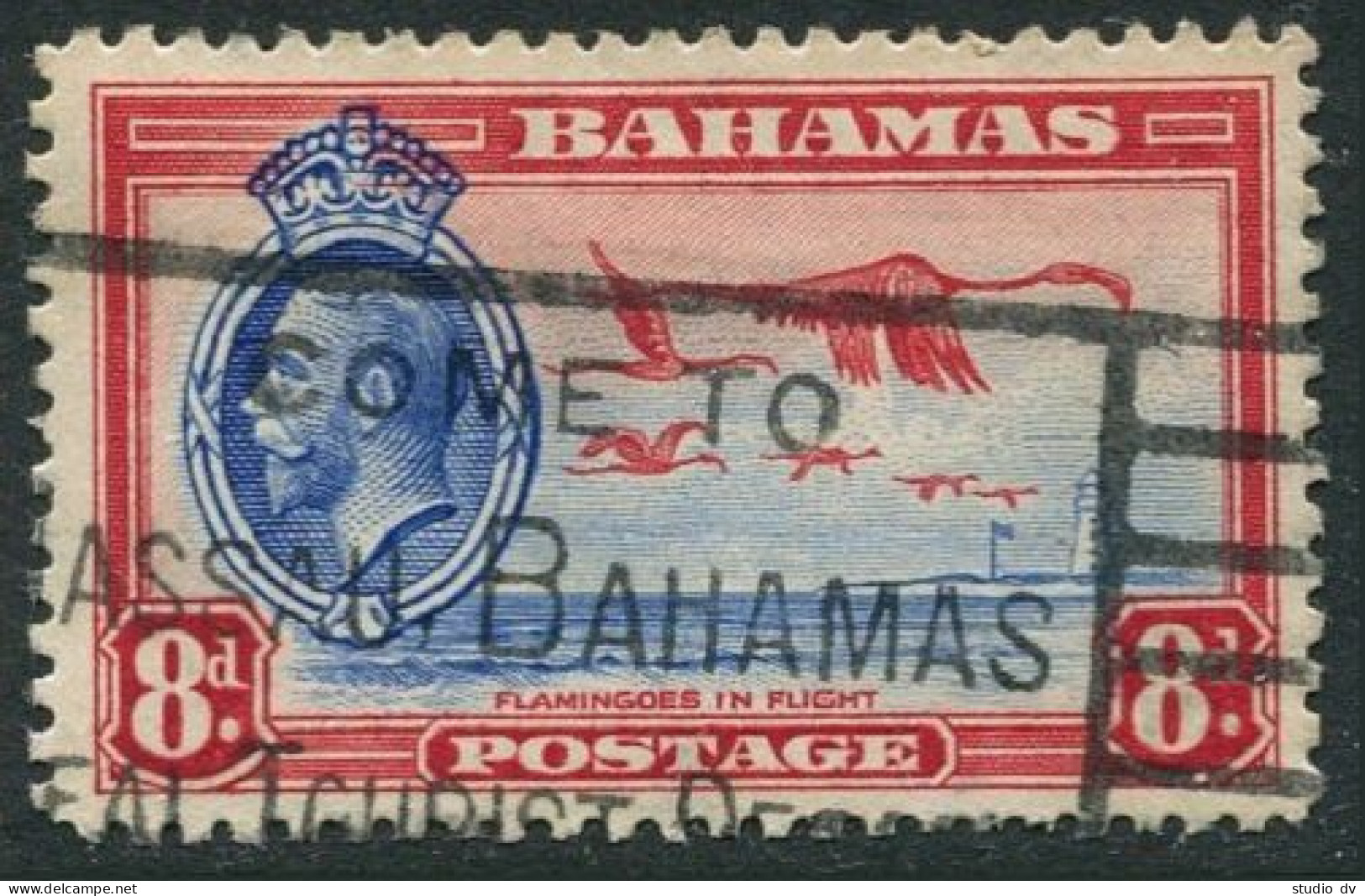 Bahamas 96, Used. Michel 99. King George V, 1935. Flamingos In Flight. - Bahama's (1973-...)