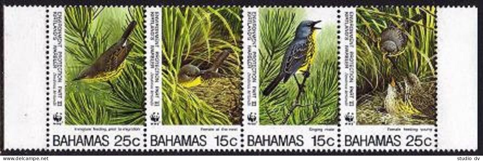 Bahamas 829 Ad Strip, MNH. Michel 866-869. WWF 1995. Kirtland Warbler. - Bahamas (1973-...)