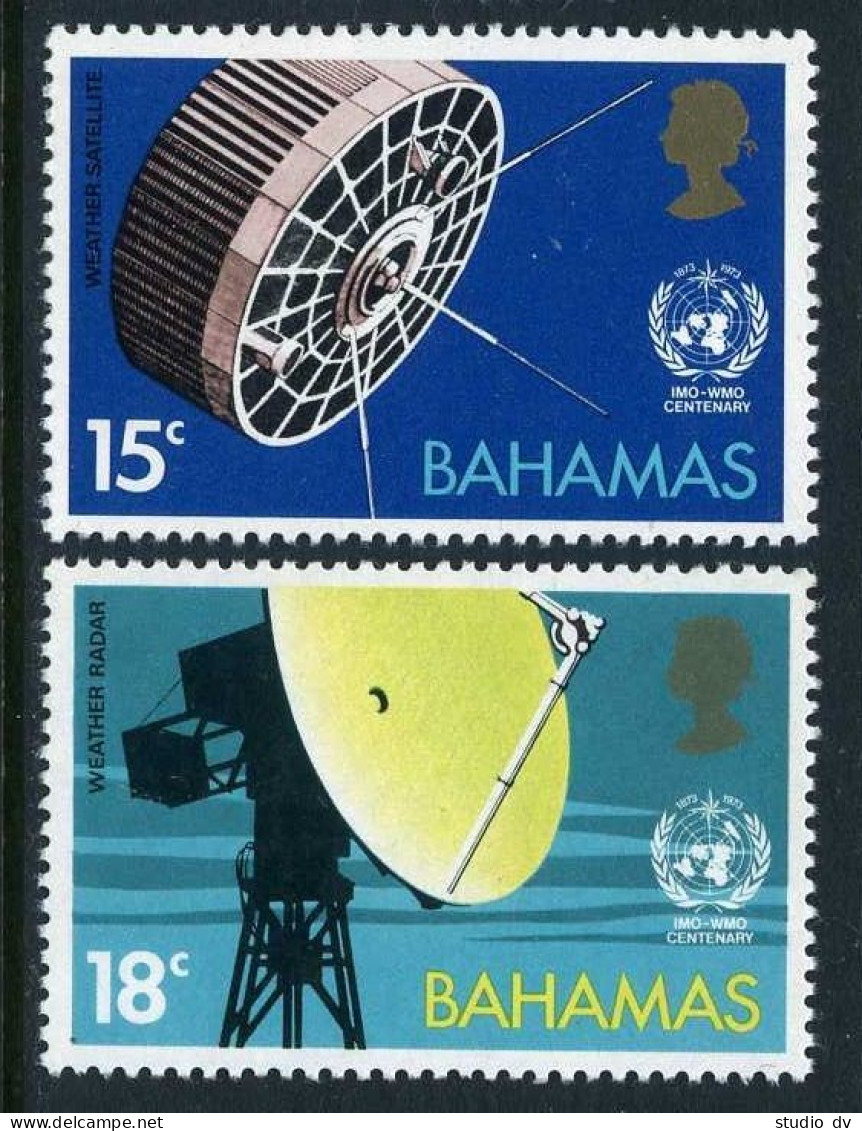 Bahamas 346-347, MNH. Mi 354-355. Meteorological Weather Satellite, Radar. 1973. - Bahamas (1973-...)