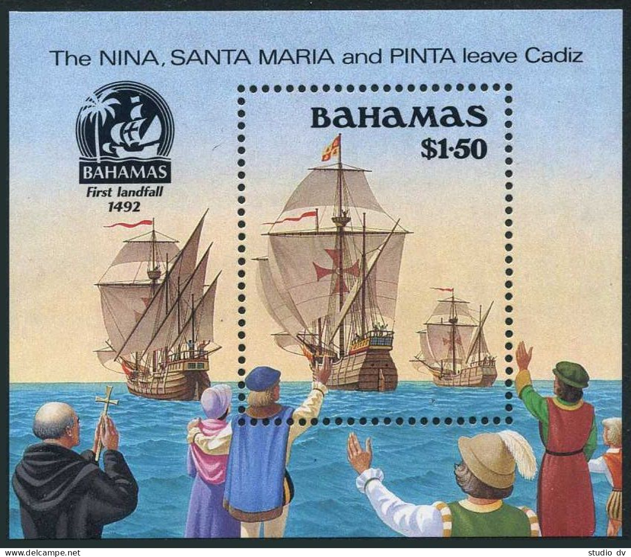 Bahamas 688-691, 692, MNH. 1990. Discovery Of America-500, 1992. Caravel, Sails. - Bahama's (1973-...)