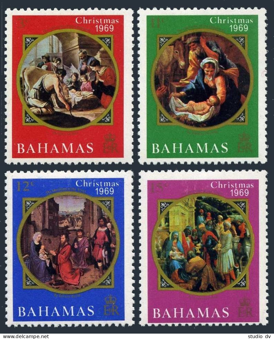 Bahamas 294-297,MNH.Michel 299-302. Christmas 1969.Nicolas Poussin,Louis Le Nain - Bahama's (1973-...)