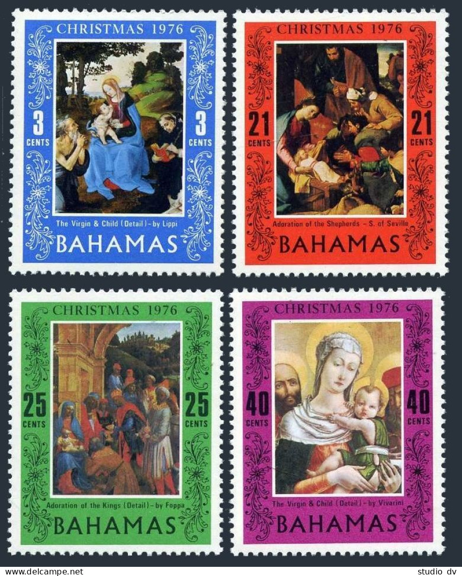 Bahamas 394-397,MNH.Mi 406-409. Christmas 1976.Filippo Lippi,V.Foppa,Vivarini. - Bahamas (1973-...)