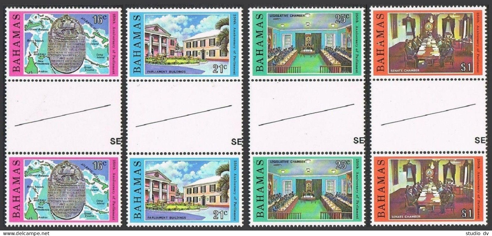 Bahamas 454-457 Gutter,MNH.Michel 444-447. Parliament-250,1979.Plaque,Map. - Bahamas (1973-...)