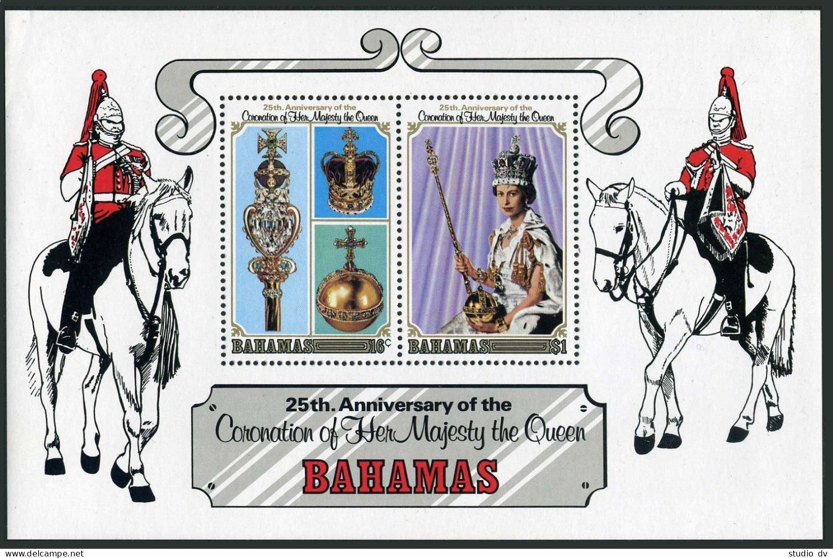 Bahamas 424-425,425a.Michel 432-433,Bl.24. QE II Coronation,25,1978.Specter,Orb, - Bahamas (1973-...)