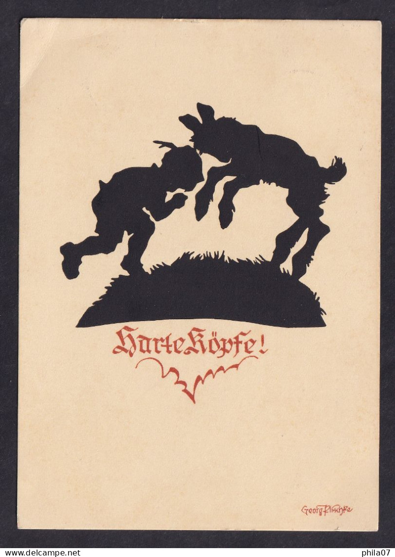 Georg Plischke - Hartekopfe / Postcard Circulated, 2 Scans - Silhouettes