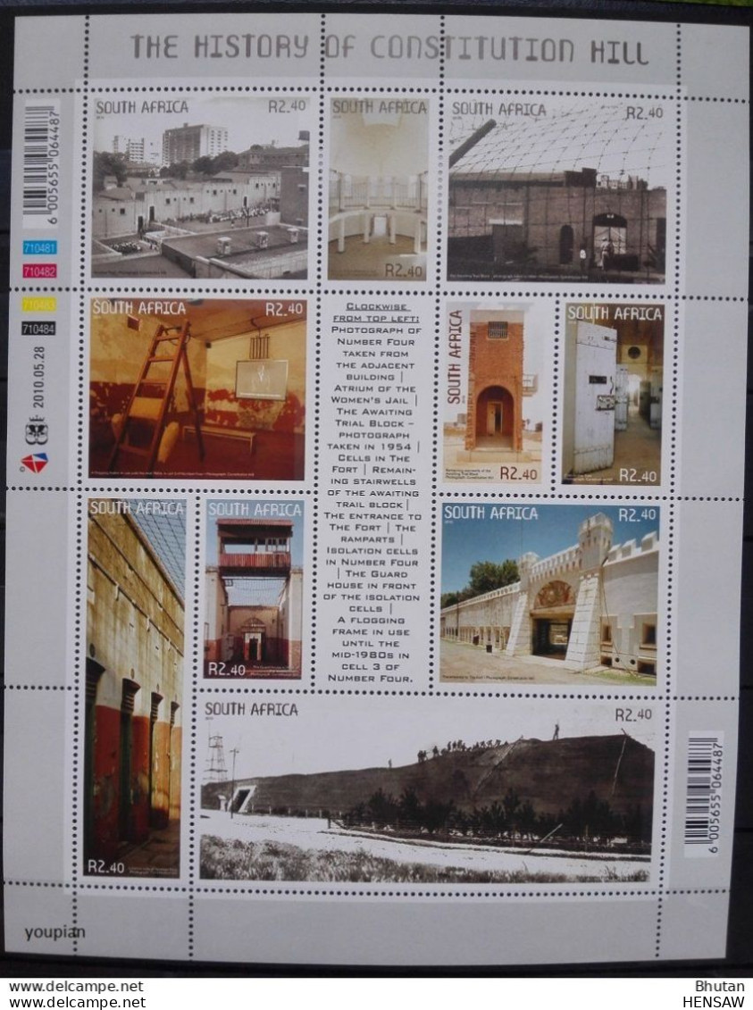 South Africa 2010, The History Of Constitution Hill, MNH S/S - Ongebruikt