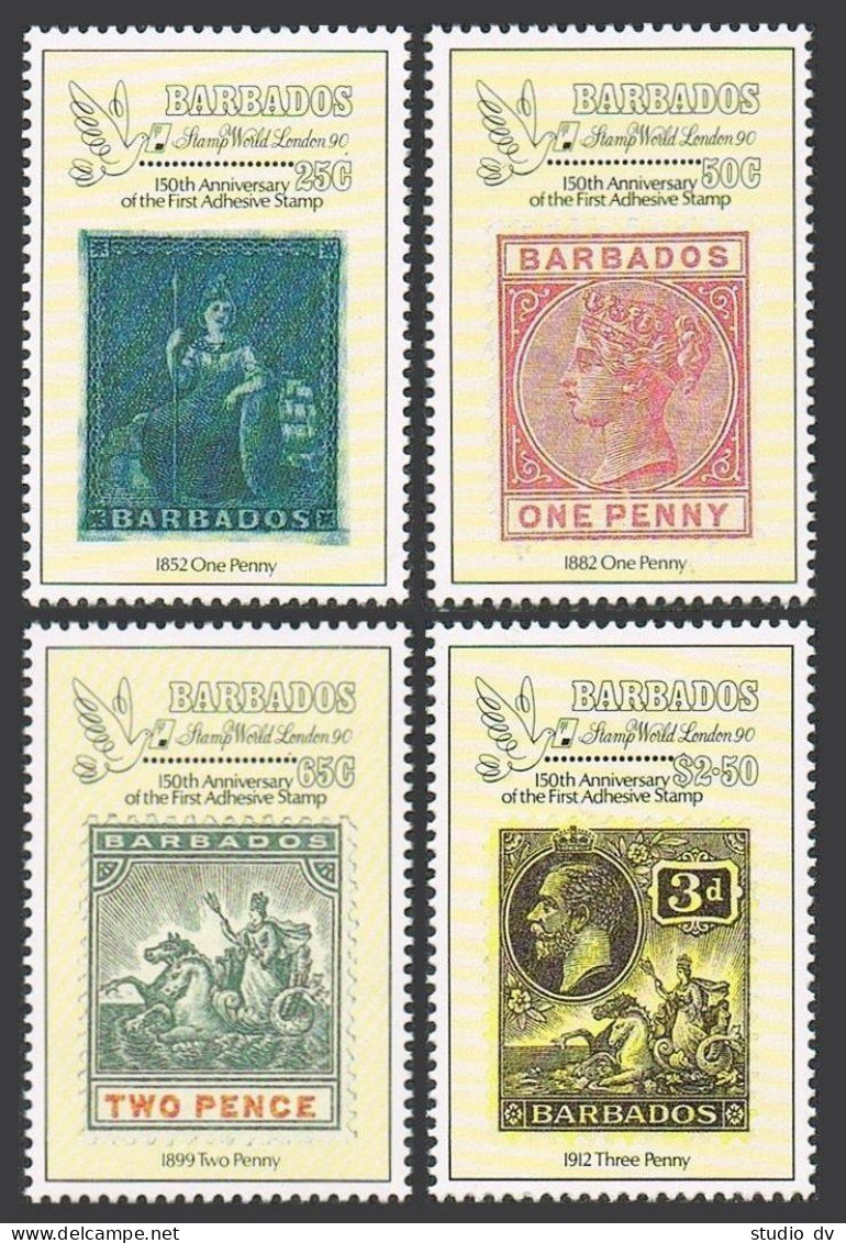 Barbados 777-780, MNH. Michel 747-750. Stamp World LONDON-1990. Stamps. - Barbades (1966-...)