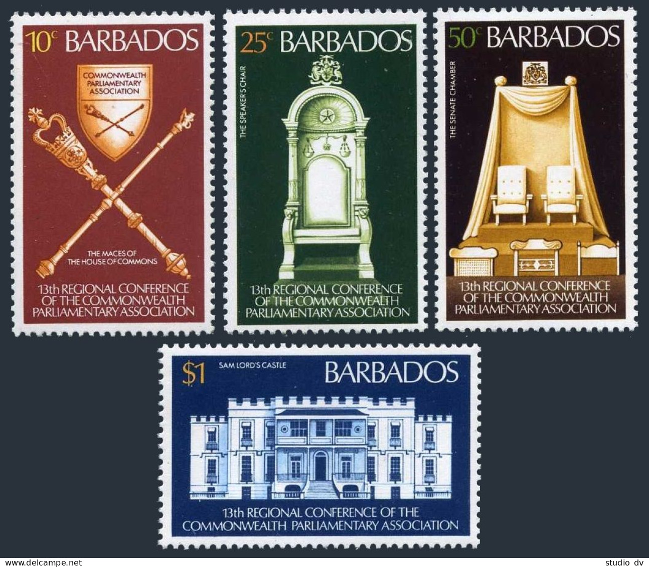 Barbados 459-462,MNH.Mi 426-429. Commonwealth Parliamentary Association,1977. - Barbados (1966-...)