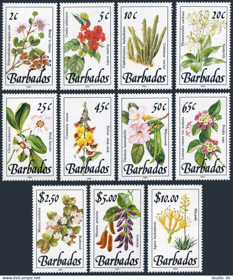 Barbados 753-768, 753b-768b, MNH. Mi 727X-742X, 727Y/742Y. Wild Plants 1989-1990 - Barbados (1966-...)
