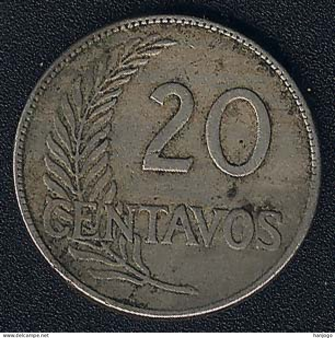 Peru, 20 Centavos 1921, KM 215.1 - Peru