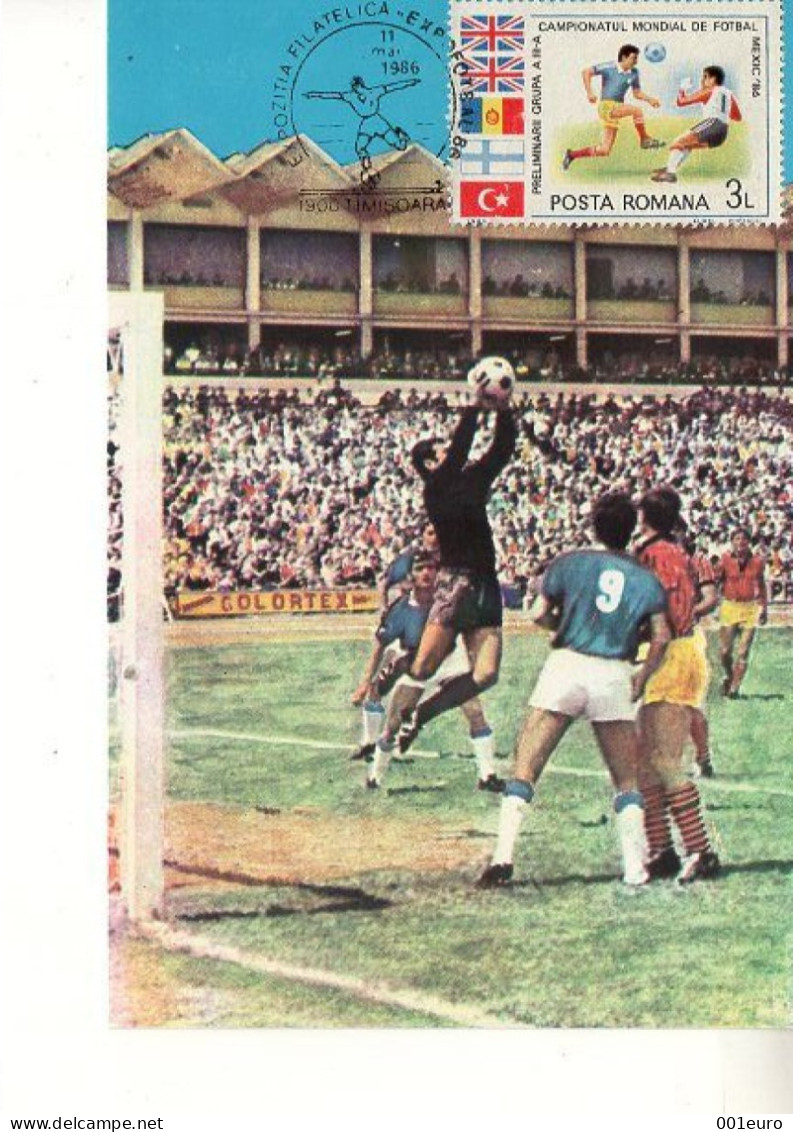 ROMANIA 1986: FOOTBALL WORLD CUP, MEXIC , Maximum Card - Registered Shipping! - Maximumkaarten