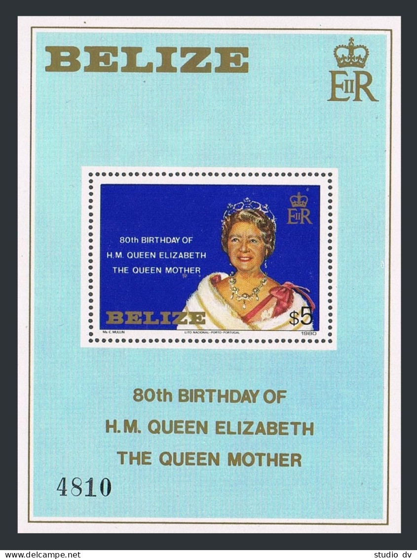 Belize 524 Sheet,MNH.Michel 530 Bl.26. Queen Mother,80th Birthday,1980. - Belize (1973-...)