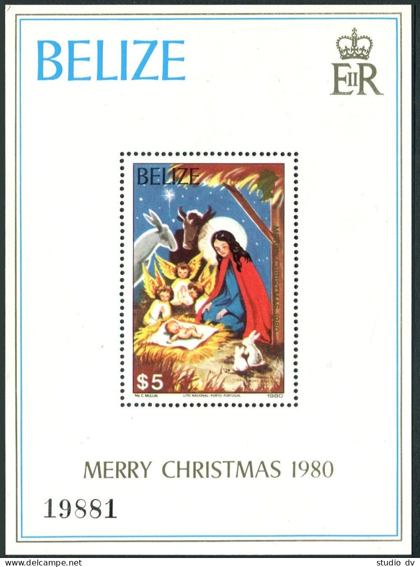 Belize 533-534, MNH. Mi Bl.27-28. Christmas 1980. Nativity, Madonna And Child. - Belize (1973-...)