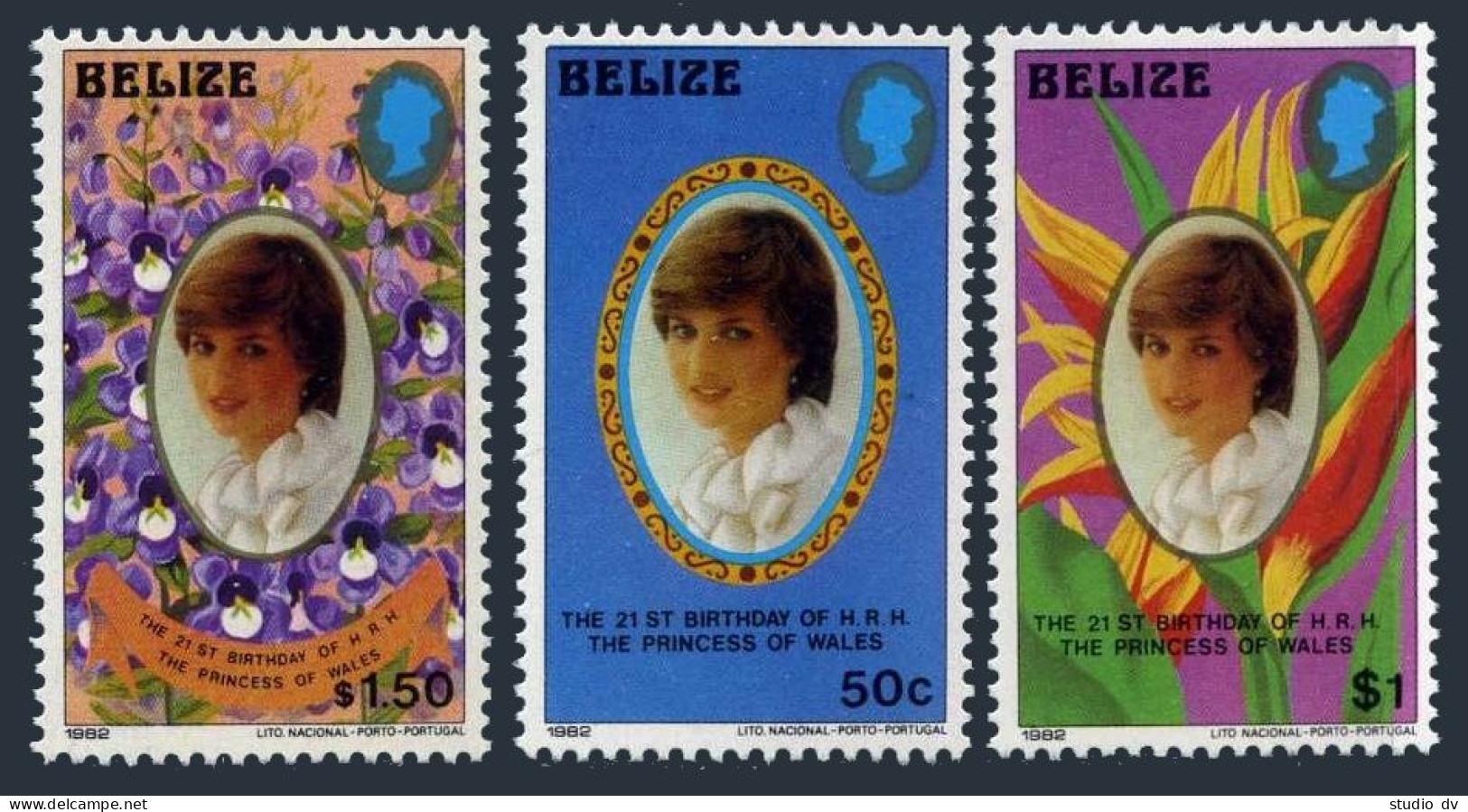 Belize 618-620, MNH. Michel 634-636. Princess Diana, 21st Birthday. 1982. - Belize (1973-...)