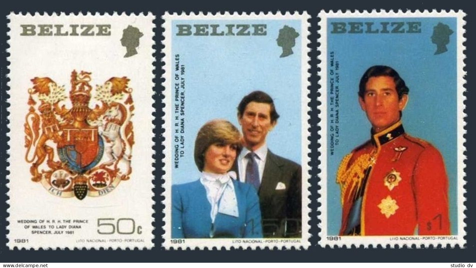 Belize 548-550,lightly Hinged. Wedding 1981.Prince Charles,Lady Diana. - Belize (1973-...)