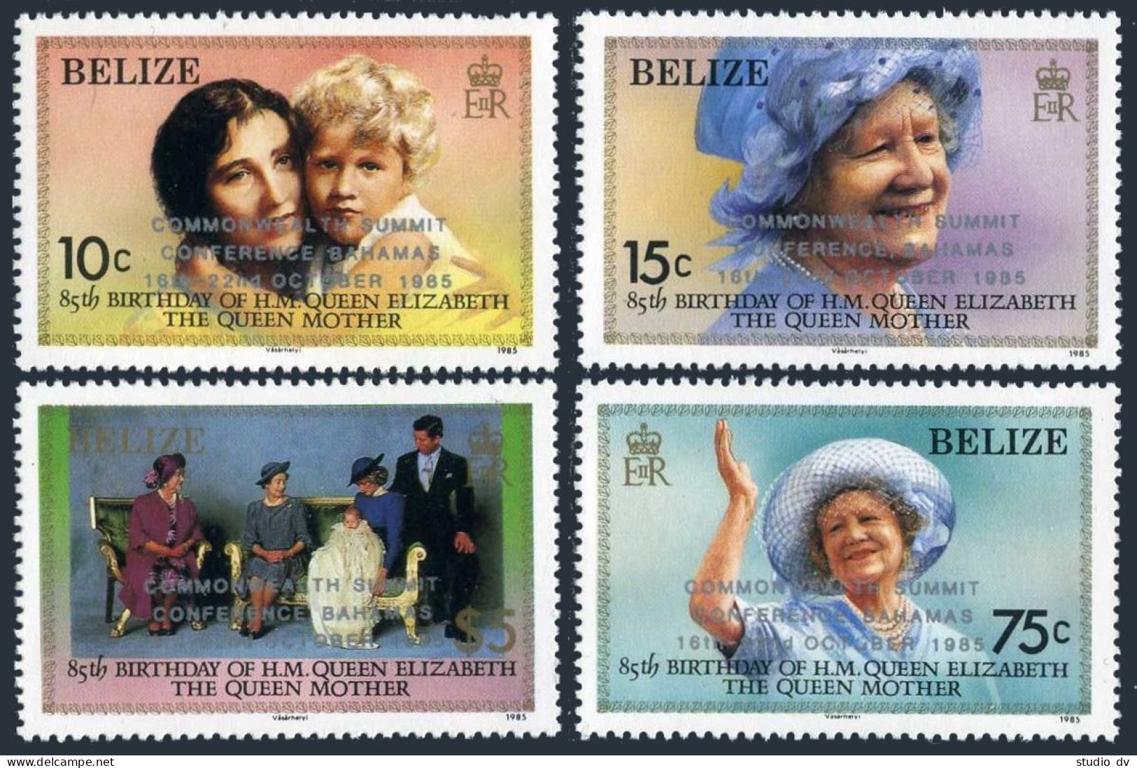Belize 771-774,MNH.Michel 814-817. Commonwealth Summit Confer.-85.Queen Mother. - Belize (1973-...)