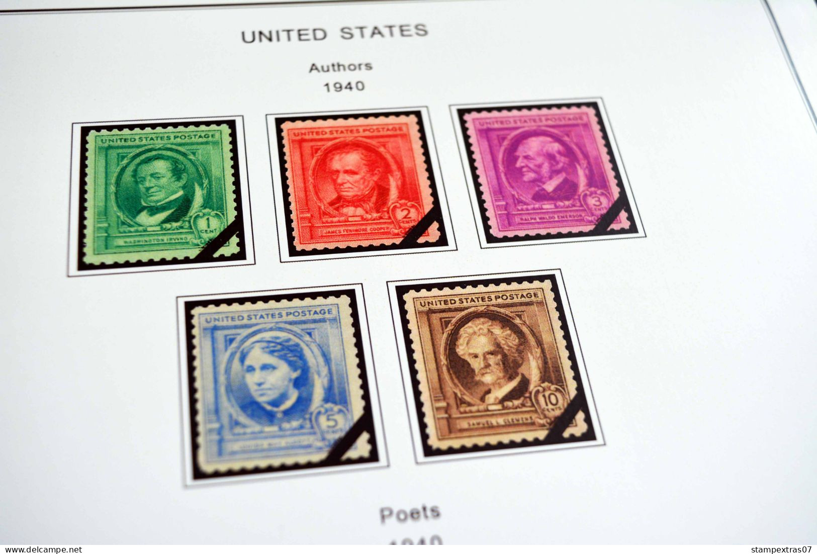 COLOR PRINTED USA 1920-1965 STAMP ALBUM PAGES (66 illustrated pages) >> FEUILLES ALBUM