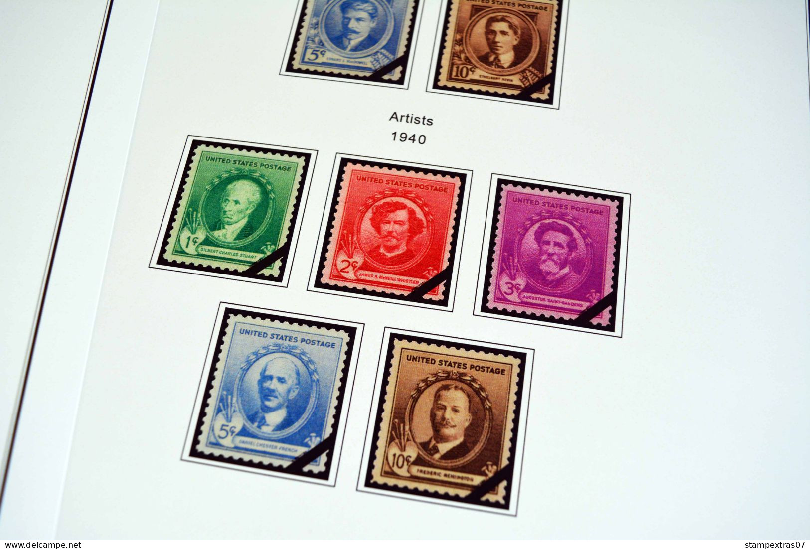 COLOR PRINTED USA 1920-1965 STAMP ALBUM PAGES (66 illustrated pages) >> FEUILLES ALBUM