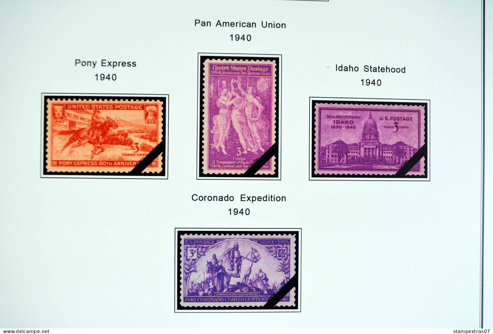 COLOR PRINTED USA 1920-1965 STAMP ALBUM PAGES (66 illustrated pages) >> FEUILLES ALBUM