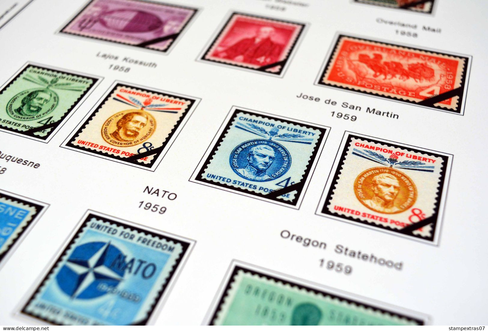 COLOR PRINTED USA 1920-1965 STAMP ALBUM PAGES (66 illustrated pages) >> FEUILLES ALBUM