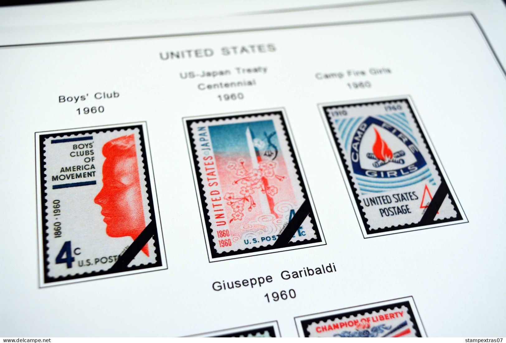 COLOR PRINTED USA 1920-1965 STAMP ALBUM PAGES (66 illustrated pages) >> FEUILLES ALBUM