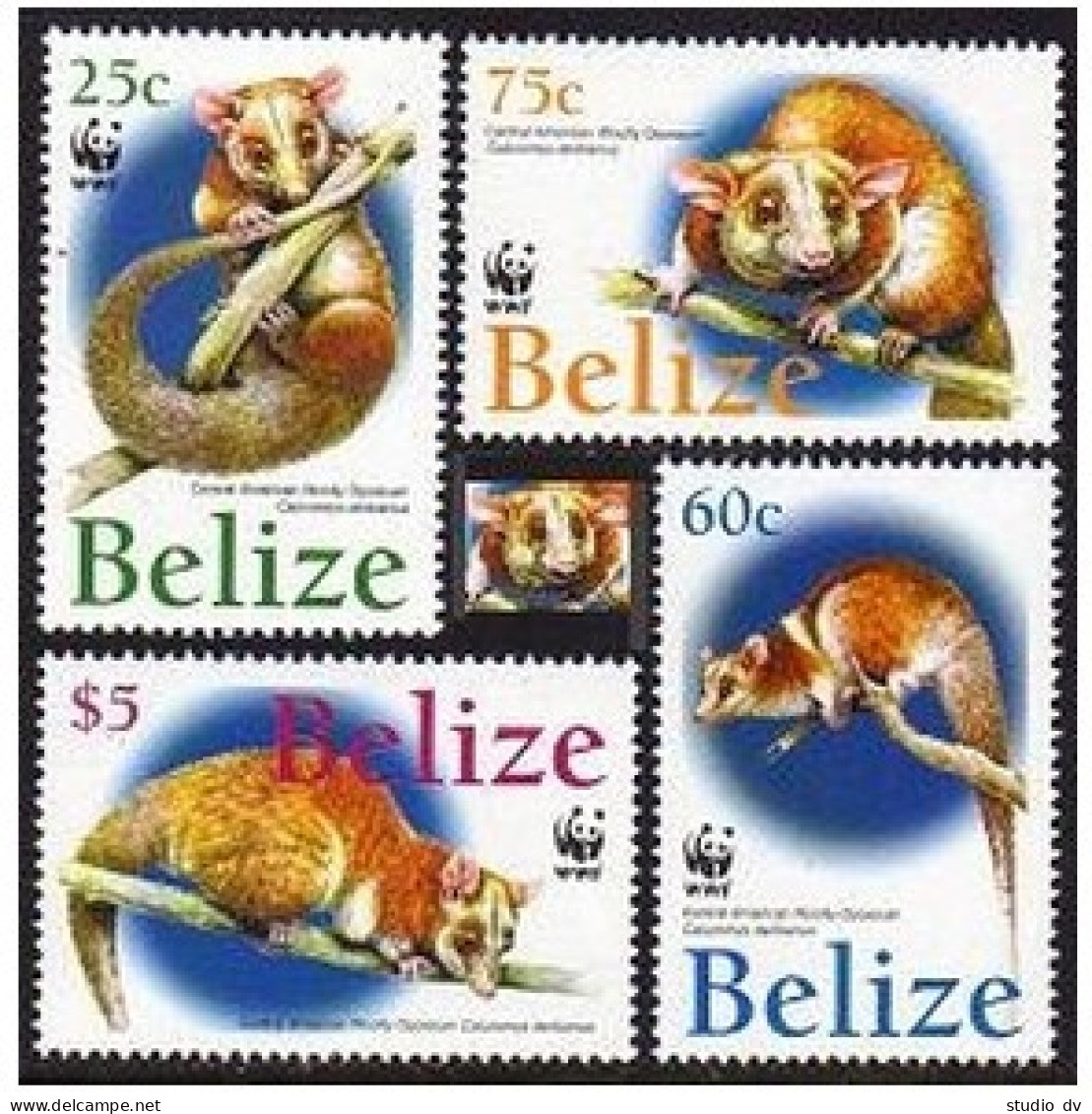 Belize 1177-1180, MNH. WWF 2004. Central American Wooly Opossum. - Belize (1973-...)