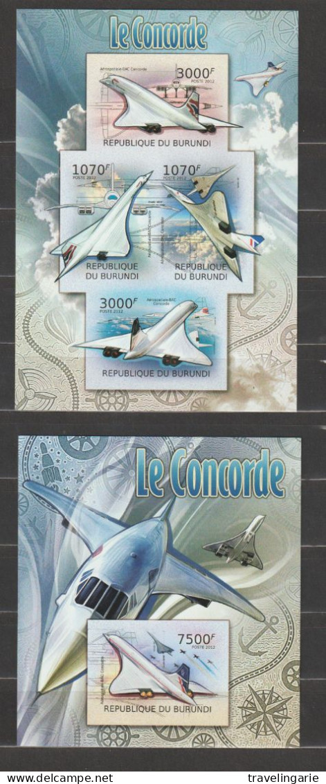 Burundi 2012 The Concorde / Le Concorde S/S Imperforate/ND MNH/ ** - Hojas Y Bloques