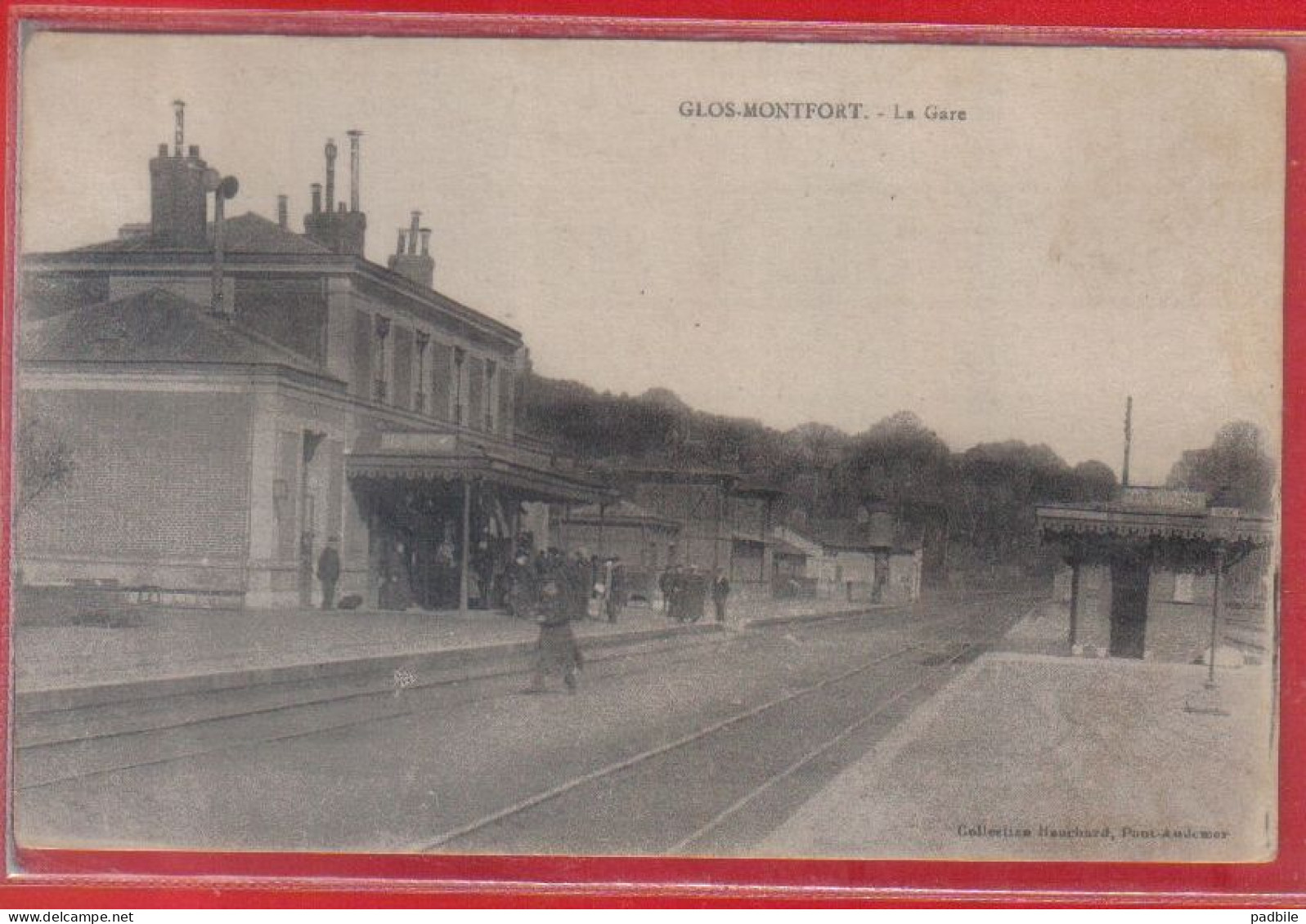 Carte Postale 27. Glos-Montfort  La Gare  Très Beau Plan - Other & Unclassified