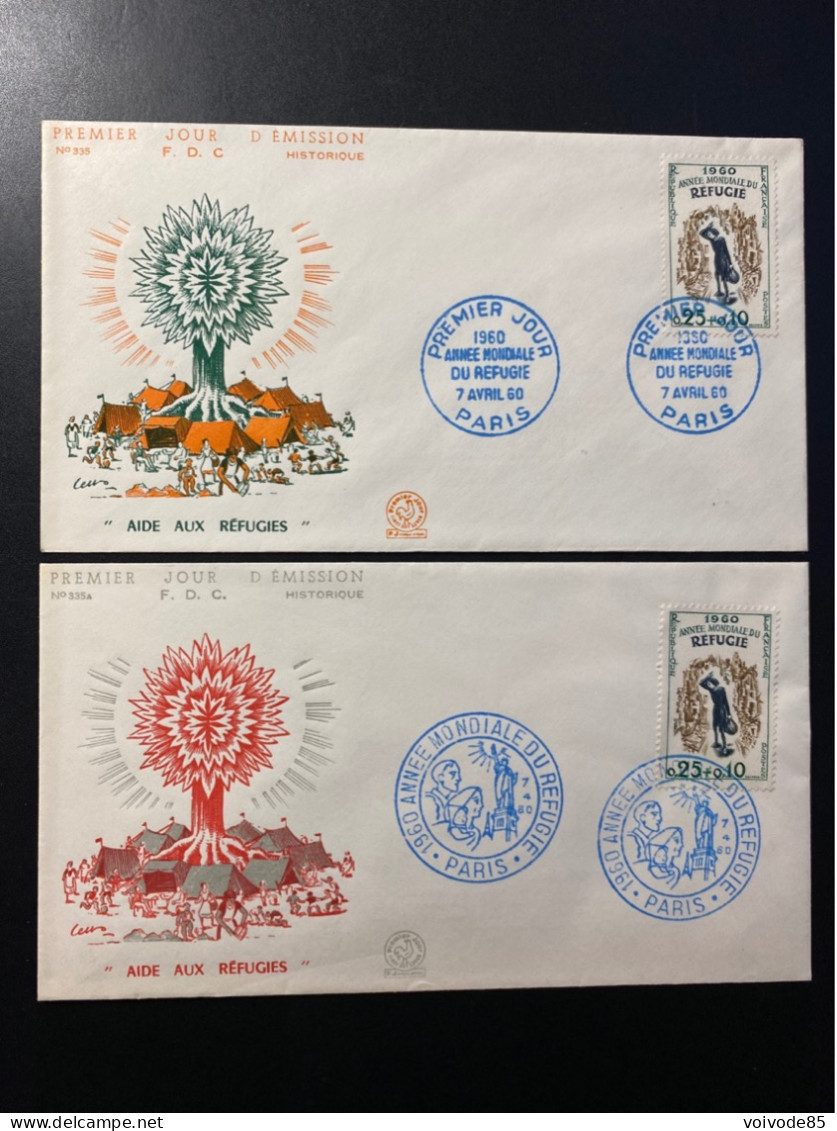 Enveloppes 1er Jour "Année Mondiale Du Réfugié" - 07/04/1960 - 1253 - Historique N° 335/335A - 1960-1969