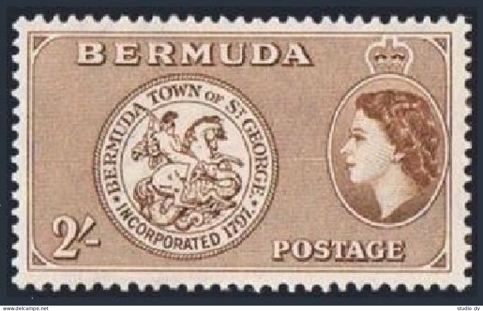 Bermuda 158, MNH. Michel 143. QE II 1955. Arms Of St George. - Bermuda