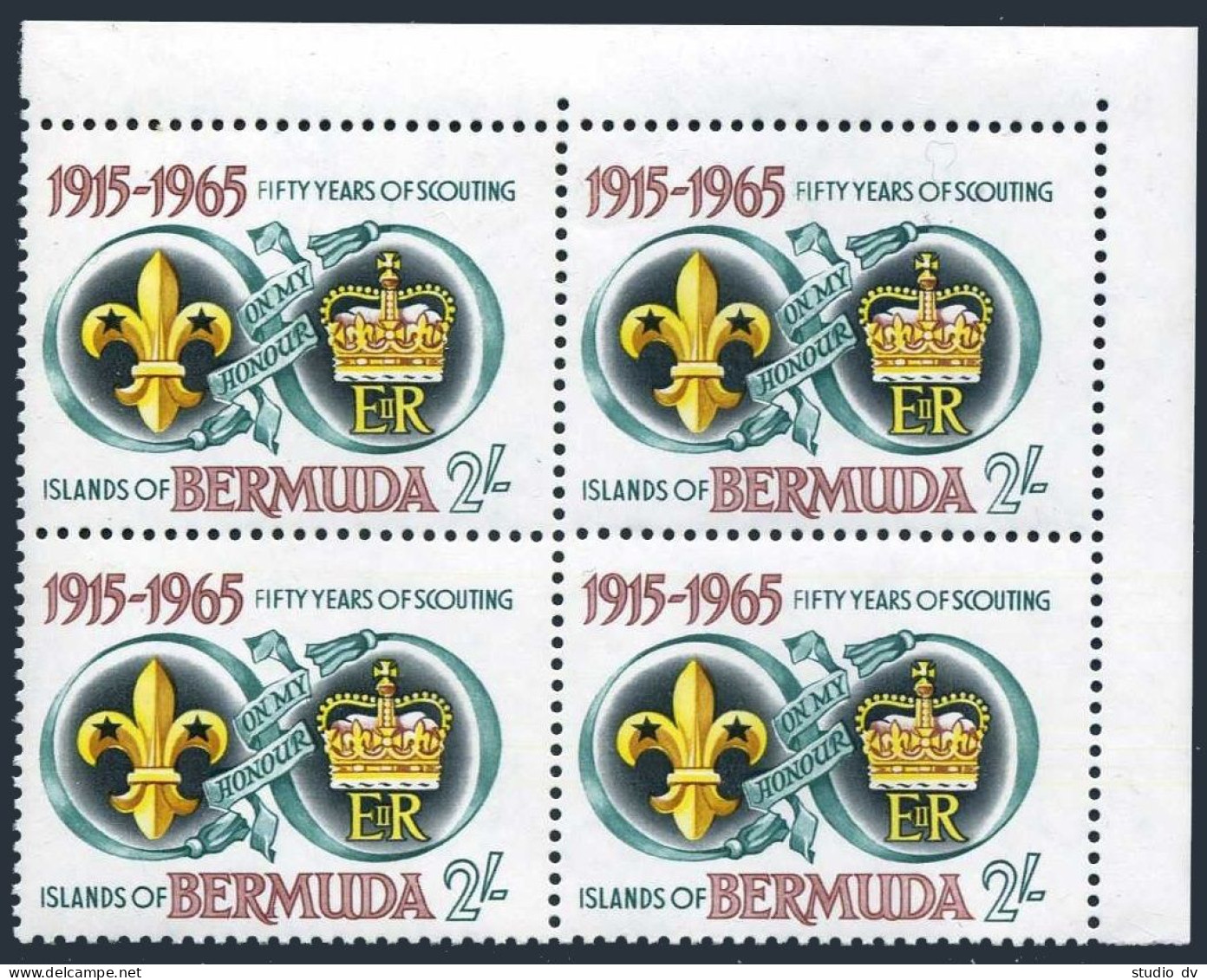 Bermuda 198 Block/4, MNH. Michel 187. Scouting In Bermuda, 50,1965. Badge. - Bermudes