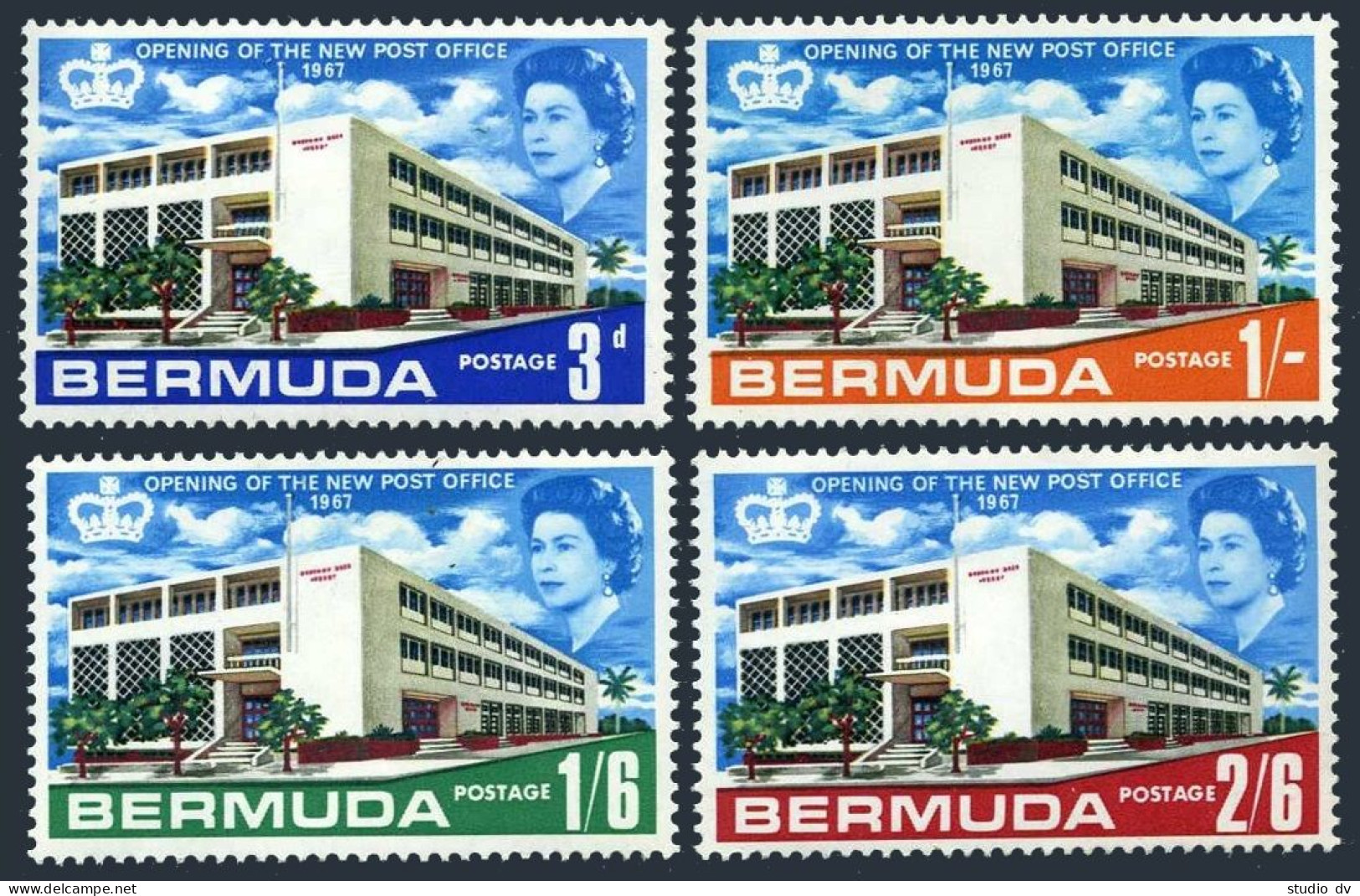Bermuda 210-213, MNH. Michel 199-202. New General Post Office, Hamilton, 1967. - Bermuda
