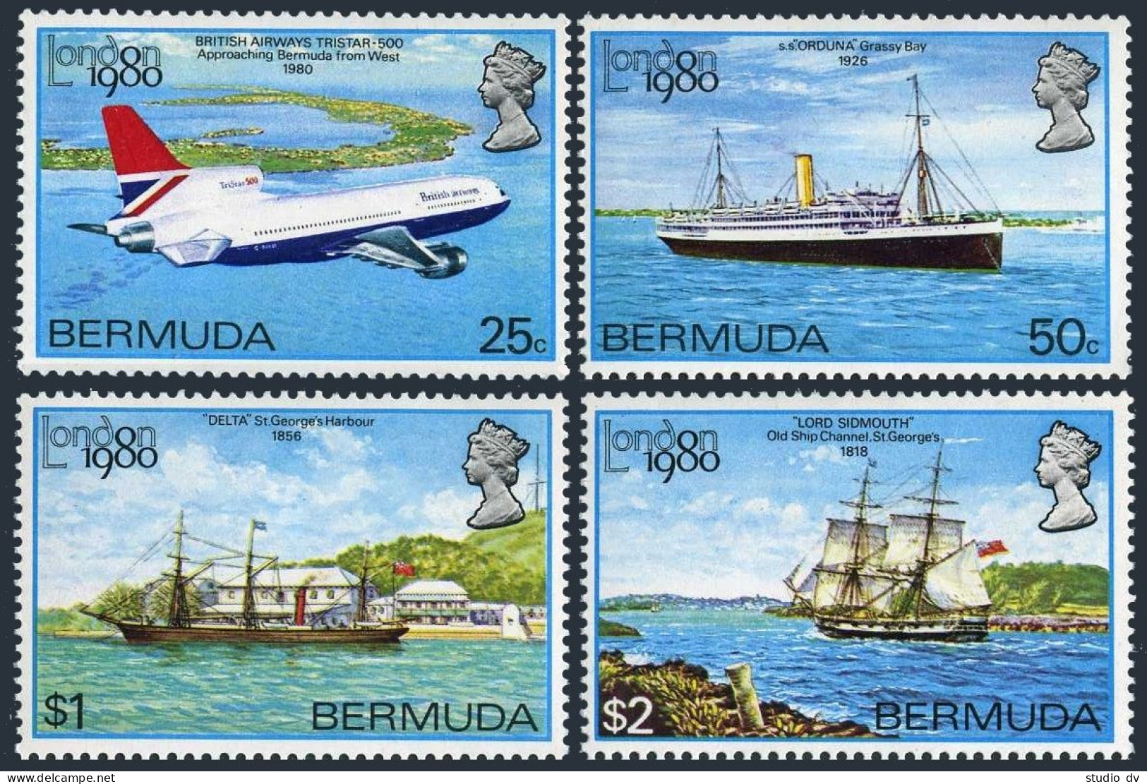 Bermuda 393-396, MNH. Michel 382-385. LONDON-1980:P Lane, Ships. - Bermuda