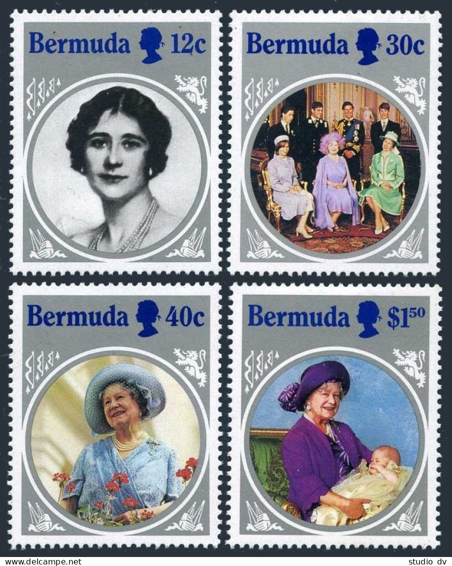 Bermuda 469-472,473,lightly Hinged.Queen Mother,85th Birthday.1985. - Bermudes