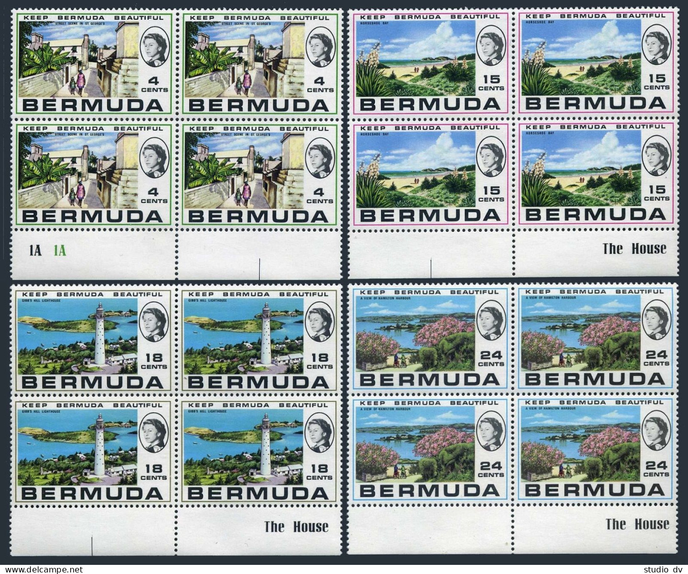 Bermuda 276-279 Blocks/4,MNH.Mi 265-268. Keep Bermuda Beautiful,1971.Lighthouse. - Bermudes