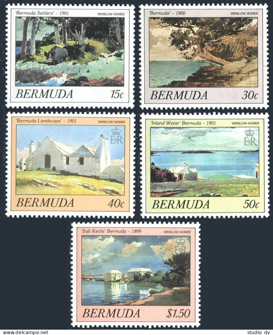 Bermuda 514-518, MNH. Michel 503-507. Paintings 1987. Winslow Homer. Landscapes. - Bermudes