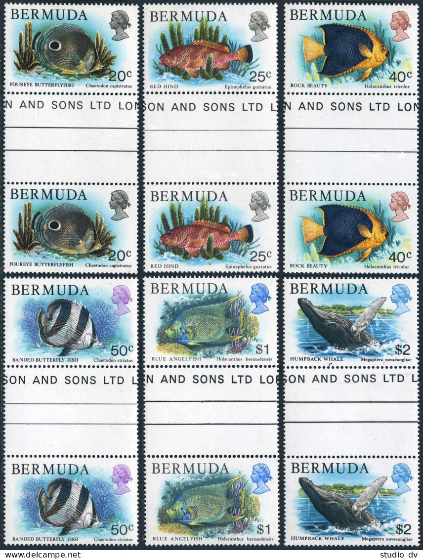 Bermuda 371,372,374-377 Gutter,MNH.Michel 360-361,363-366. Marine Life 1979. - Bermuda