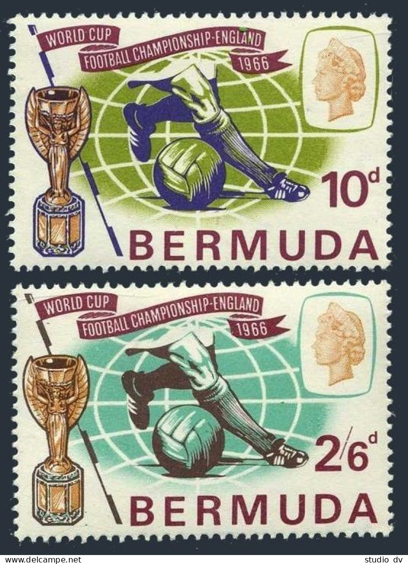 Bermuda 205-206, MNH. Michel 194-195. World Soccer Cup England-1966. - Bermudes