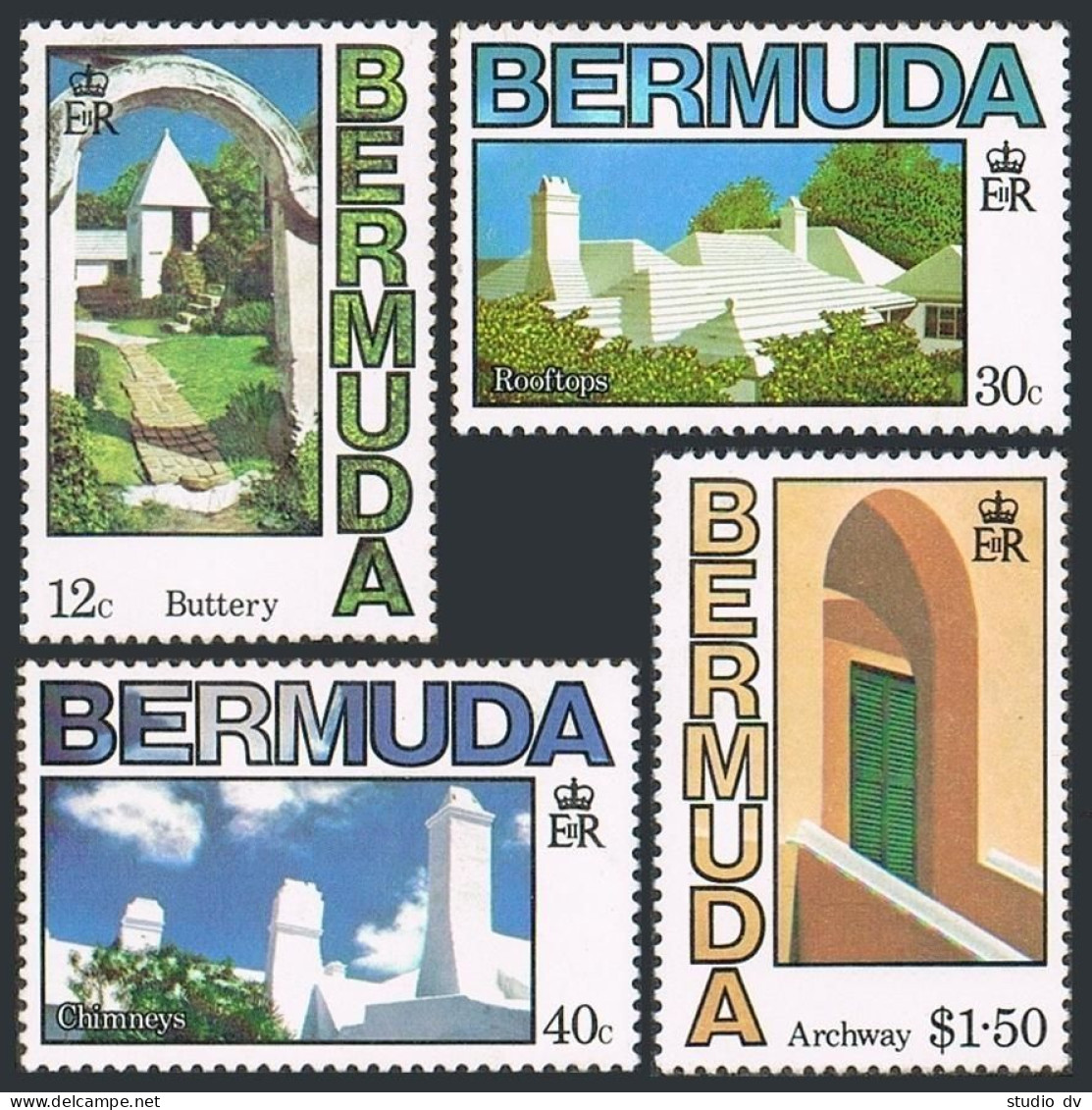 Bermuda 461-464, MNH. Michel 450-453. Buttery, Rooftops, Chimneys, Archway.1985. - Bermudes