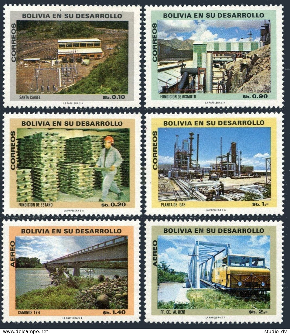 Bolivia 554-557, C324-C325, MNH. Mi . Bolivia's Development, 1973. Bridge. - Bolivia